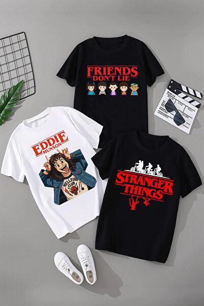 MAGORS STRANGER THINGS ŠAROVANA PAMUČNA MAJICA SA KRATKIM RUKAVIMA, PAKET OD ...