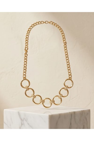 Mum Aşkı Statement Necklace with Gold Ring Detail