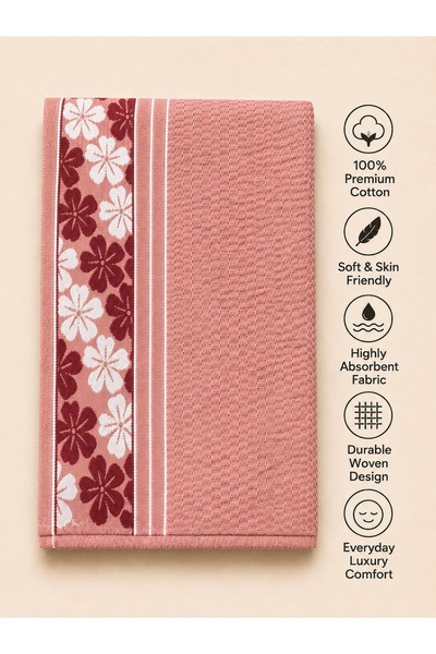 DİO Premium Cotton Floral Bath Towel – Soft Absorbent