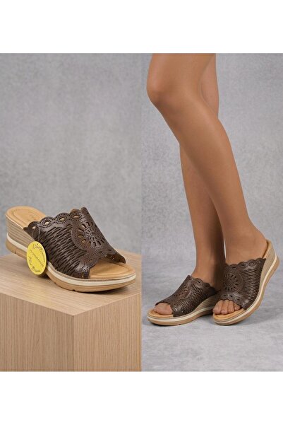 TREND Laser-Cut Wedge-Heeled Slippers