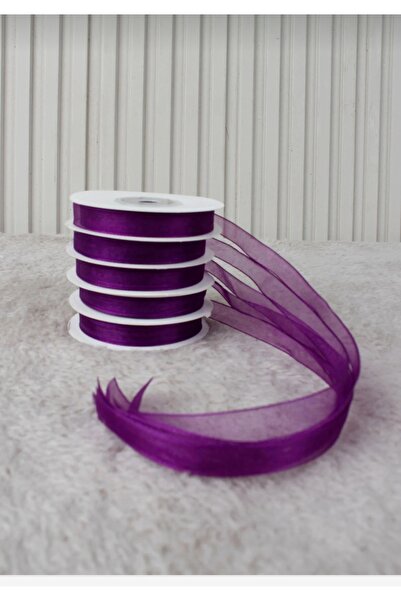 Esram Butik Organza Tulle Ribbon Purple 1 cm 23 Meters, Bride, Bundle, Engage...