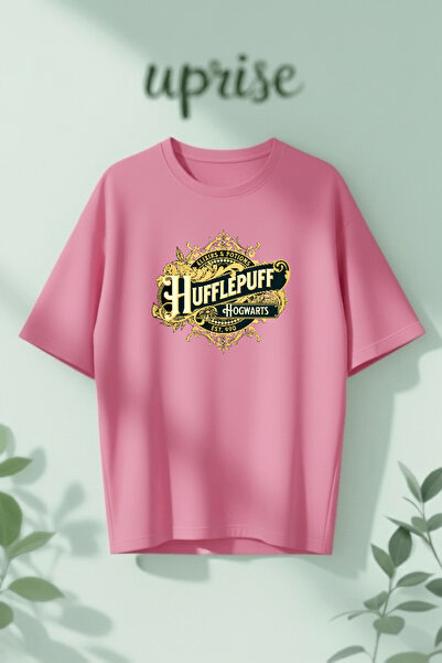 Vordevia Hufflepuff Building Printed Cotton Oversize T-Shirt