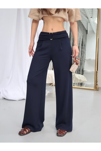 Paw Garage Women's Endy Accessory Detailed Palazzo Trousers