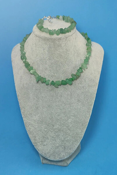 Zodyak Doğal Taş AVENTURIN NATURAL CRACKET NECKLACE AND BRACELET NATURAL STON...