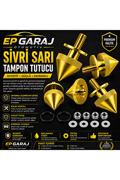 EP GARAJ OTOMOTİV UNİVERSAL BÜTÜN ARAÇLARA UYUMLU Sivri Sarı Tampon Tutucu – ...