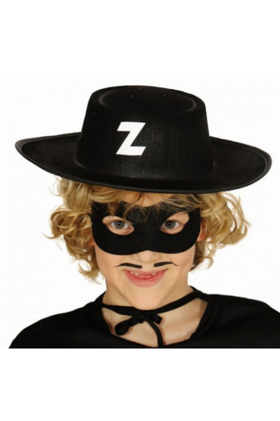 ZERO LAND ZENGEMTX Pălărie Zorro cu logo Z și mască Zorro (232456) Mărime copil