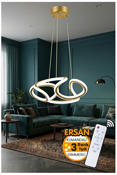 Ersan Avize Sansar Eskitme Kumandalı Çift taraflı Led Sarkıt 3 Renk Işık Powe...