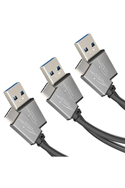 KABELDIREKT USB A 3.0 to USB C Cable - 0.5m + 1m + 2m, 3-Pack (SuperSpeed & C...