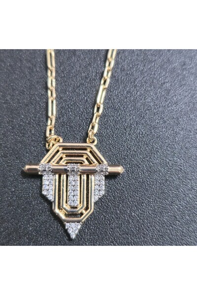 YSX JEWELRY Zirkon İşlemeli Çelik Kolye (Serenay Kolye)
