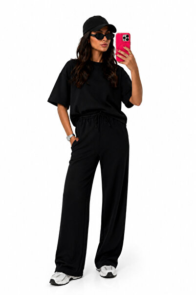 BARLİZ Women's Short Sleeve Crew Neck Casual Loose Wide Set