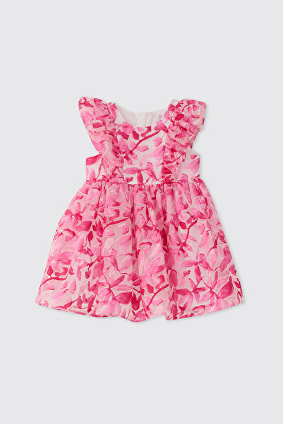 Panço Baby Girl Floral Patterned Pink Dress