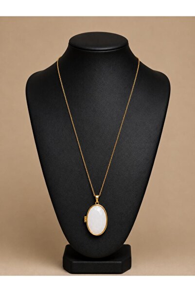 stainles steel White Stone Gold Steel Necklace