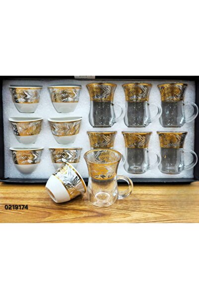OEMS 12Pcs Arabic Coffee Cups and Tea Cups Full Set - Complete Hospitality Set