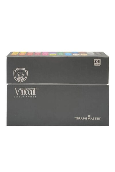 Art & Art Vincent Graph Master Design Marker Set 36 Colors