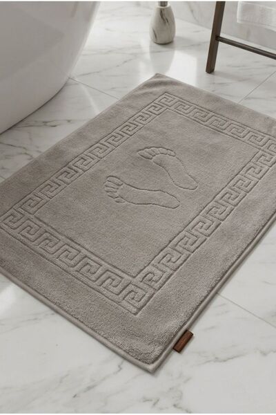 TEXTİLES MAGİC LAMP Jacquard Knitted Welsoft Foot Towel with Footprint Patter...