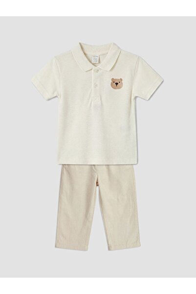 LC Waikiki Lcw Baby Polo Collar Embroidered Baby Boy Set