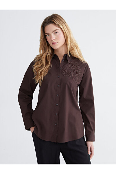 LC Waikiki Embroidered Poplin Women's Shirt
