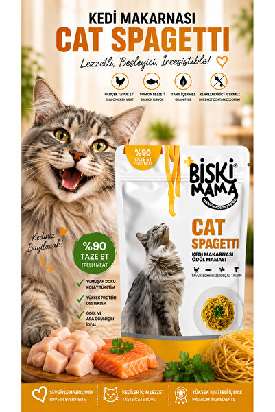 Biskimama KEDİ MAKARNASI ÖDÜL MAMASI ZERDEÇALLI - CAT SPAGETTI