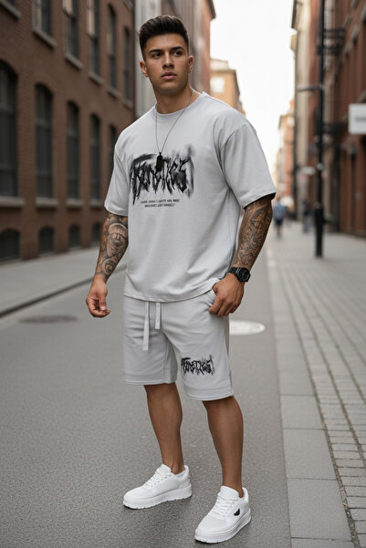 dehaine Summer set for men, t-shirt + shorts, men's Premium tracksuit, 052