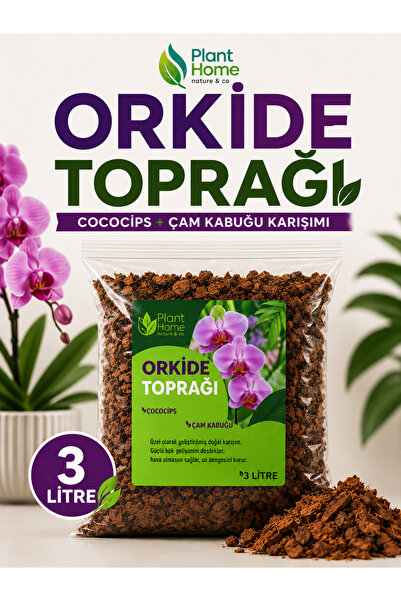 Plant Home Power Mix Plant Home Orkide Toprağı 3 Litre – Cococips ve Çam Kabu...