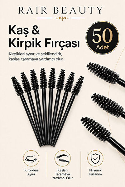 RAİR BEAUTY Četkica za češljanje obrva i trepavica, 50 komada