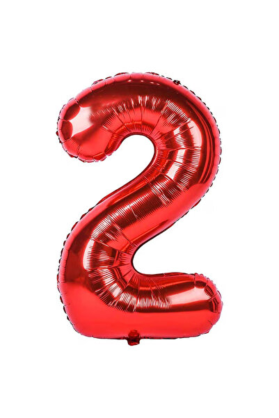 Balonsan 40" Red -2- Age Number Foil Balloon 100 cm