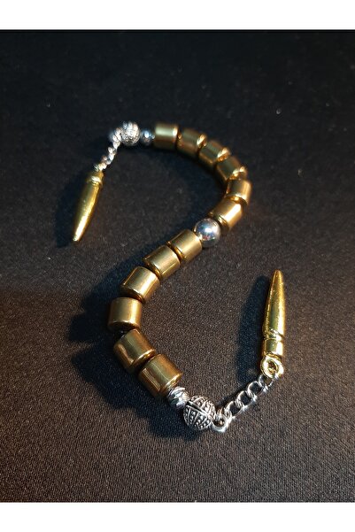 MRYart Zaza Prayer Beads Embellished with Gold Hematite Stone and Silver Colo...