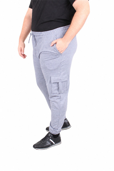 Starbattal Large Size Men's Plain Commando Sweatpants 22520 Gray