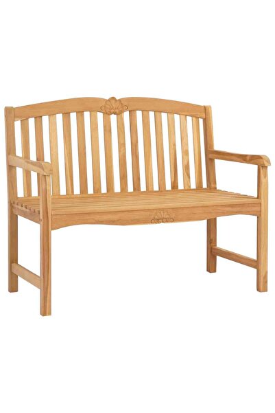 vidaxl Hand-carved wooden bench with flowers