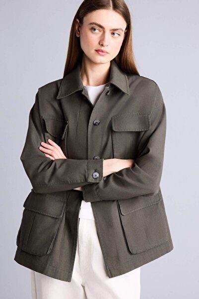 DeFacto Regular Fit Shirt Collar Cotton Coat H9754Ax26Sp