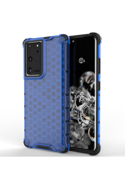OEM Honeycomb Hybrid Case for Samsung Galaxy S22 Ultra - Blue