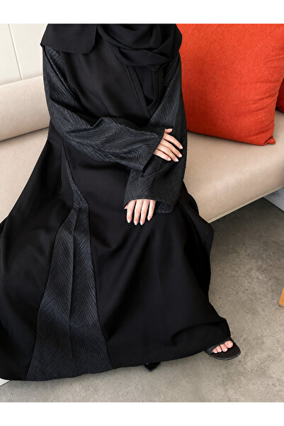 VELORA Black Selen Abaya Full Kluh with Luxurious Embroidery