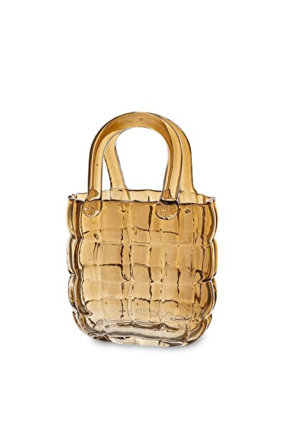 DecoDepot Colored glass vase, handbag model, 22x14.5x9 cm
