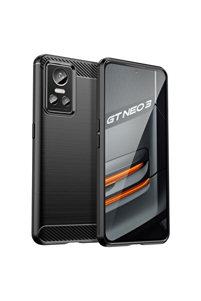 OEM Husă TPU cu textură fibră de carbon pentru Realme GT Neo 3 - Negru