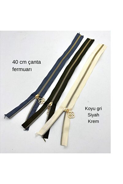 angel çanta aksesuar Set cu fermoar de 40 cm, metal auriu deschis, gri închis...