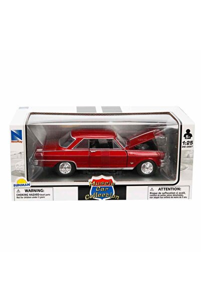 New Ray Masina metalica, New Ray, 1964 Chevy Nova SS, 1:25, Rosu