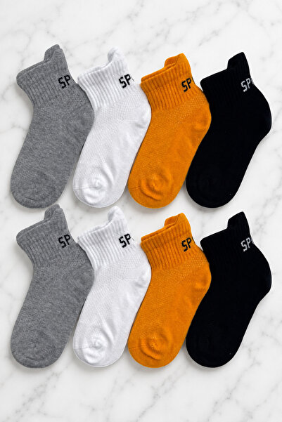 ZENGİN 8-Piece Pack of Seamless Toe Socks with Grippers for Sports Kids, Colo...