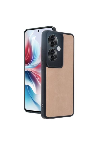 OEM Oppo Reno 11F Case Aras Leather Cover - Powder