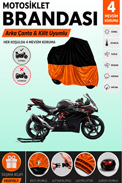 Cemku Double Black Top - Orange Bottom, Rear Bag Compatible Tvs Apache Rr310 ...