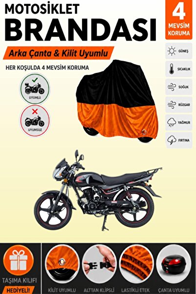 Cemku Double Black Top - Orange Bottom, Rear Bag Compatible Mondial 150 Mg Su...