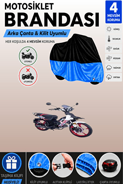 Cemku Double Black Top - Blue Bottom, Rear Bag Compatible Altai Tank S50 Moto...