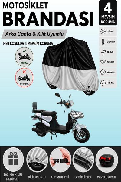 Cemku Double Black Top - Gray Bottom, Rear Bag Compatible Motolux Pitto.N 50 ...
