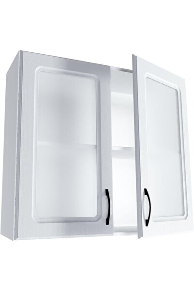 Sani Corp superior de bucătărie Kvadric cu vitrină 60x72 cm Alb MDF