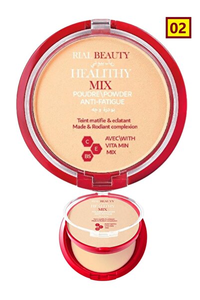 RIAL BEAUTY Powder Healthy Mix + Sponge 2 in 1 Matte Pressed Face Makeup Powd...