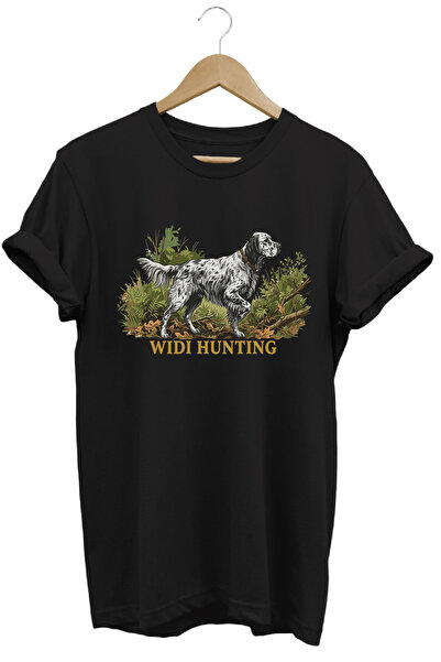remonz Tricou din bumbac cu imprimeu English Setter Dog, cu gâtul rotund, pen...