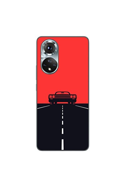 OEM Husa compatibila cu Honor 50 Silicon Gel Tpu Model Red Sky Muscle Car