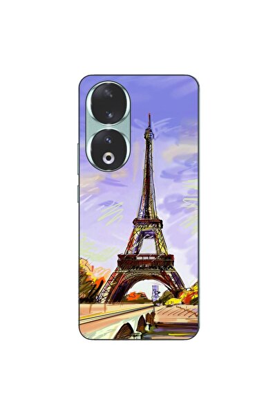 OEM Husa compatibila cu Honor 90 5G Silicon Gel Tpu Model Desen Turnul Eiffel
