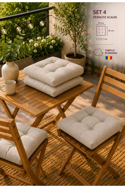 RALEX PUCIOASA Set de 4 perne 40x40 cm, pentru interior/exterior, din Oxford,...