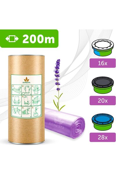 SONESTA Rezervă de folie universală de 200m pentru coșul de scutece - Compati...