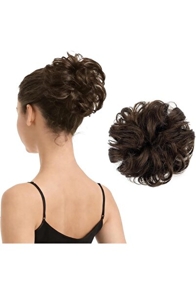 Barsdar 100% Human Hair Scrunchies, Curly Messy Bun Hairpiece Extensions Wedd...